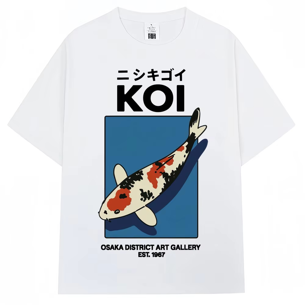 Vintage Fashion In Tokyo - 日本の富士ドラゴンヤクザ東京鯉Tシャツ メンズ レディース ヴィンテージファッションTシャツ 100%コットン ルーズTシャツ