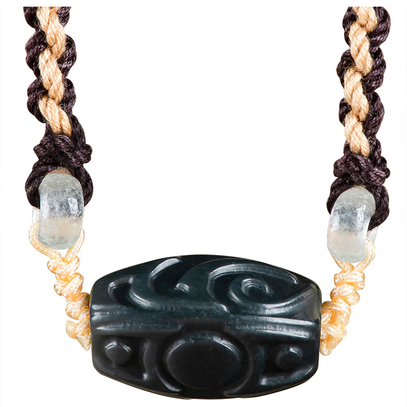 Vintage Fashion Necklace - 和天翡翠彫刻ビーズペンダントネックレスヴィンテージファッションアクセサリーネフライト本物のジュエリー彫刻お守りチャーム天然宝石