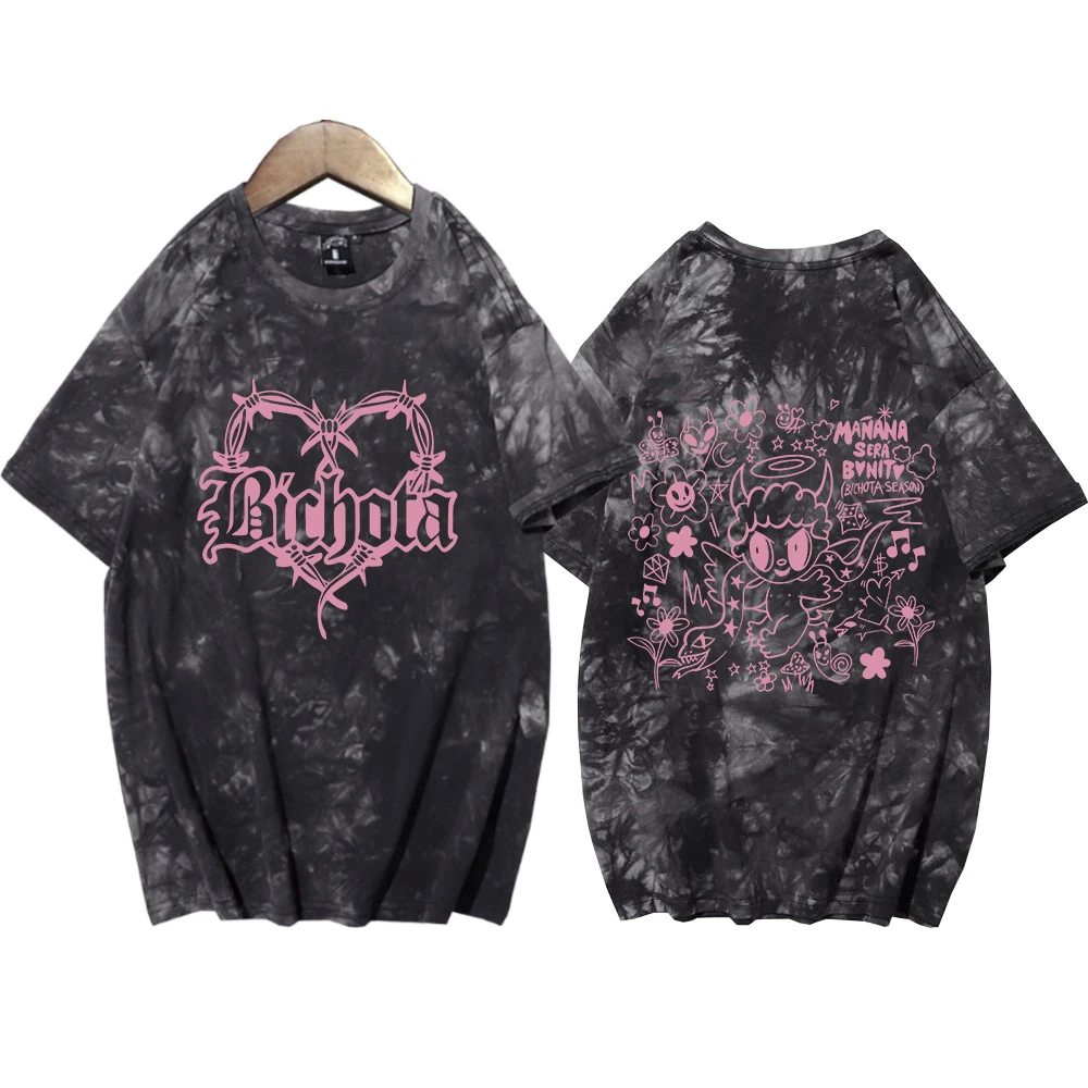 Tie Dye Shirt Vintage - Karol-両面プリントTシャツ,ヒップホップスタイル,タイダイプリント,半袖,特大ユニセックストップス,2024