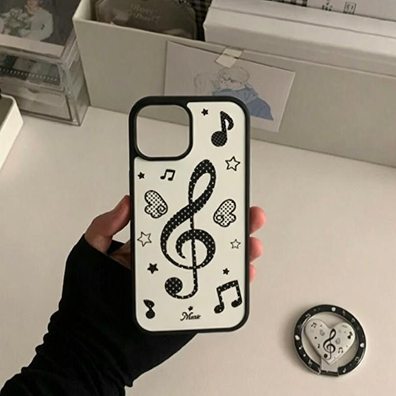 Vintage Fashion Y2K - ファッションヴィンテージブラックエンジェルスターノートマットフォンケース iPhone 18 17 Air 16