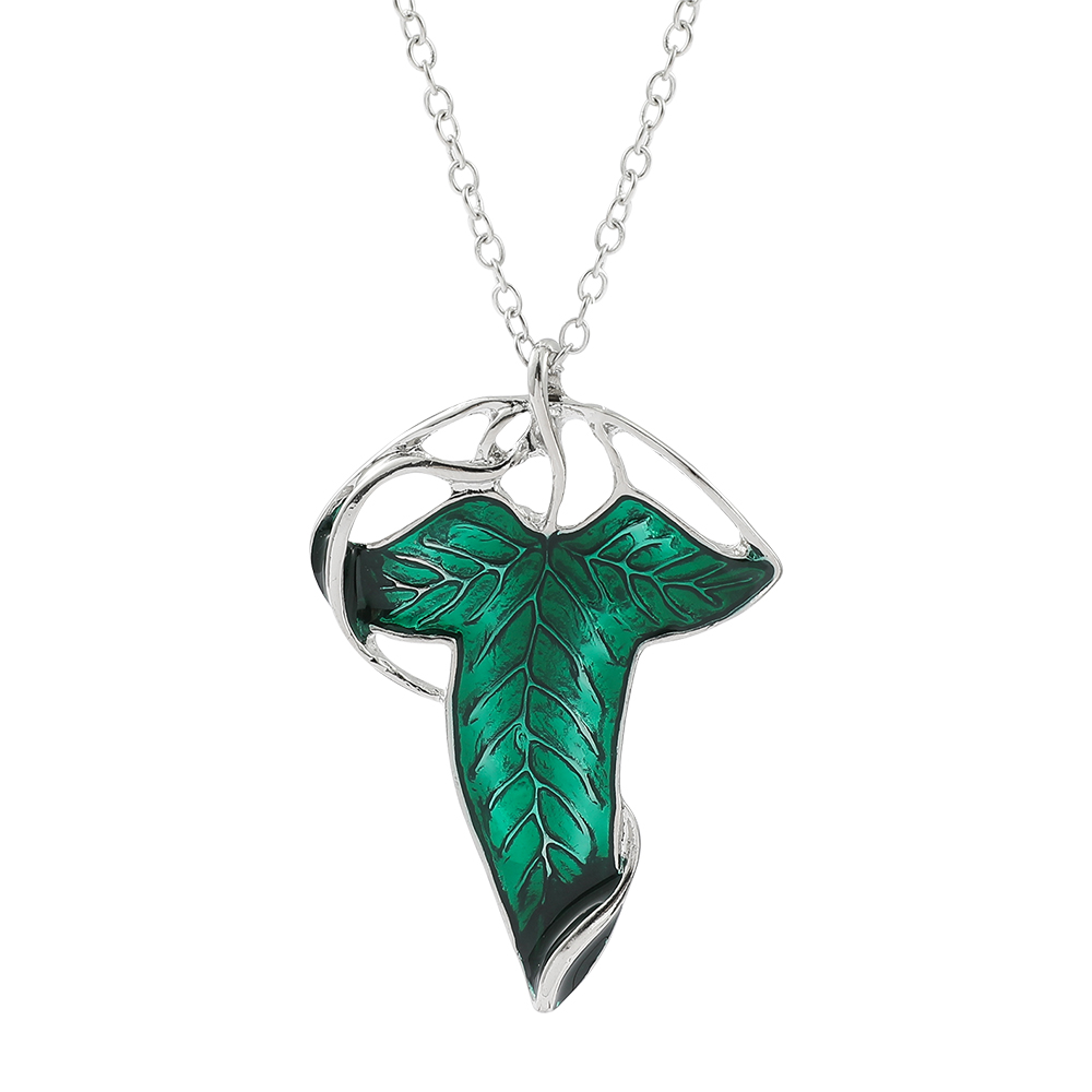 Vintage Fashion Necklace - ヴィンテージグリーンリーフペンダントネックレス絶妙なエルフファッションチェーンジュエリーアクセサリー女性へのギフト