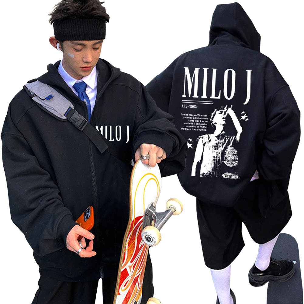 Vintage Fashion Pop Up - ラッパー マイロ J グラフィック ジップアップ パーカー