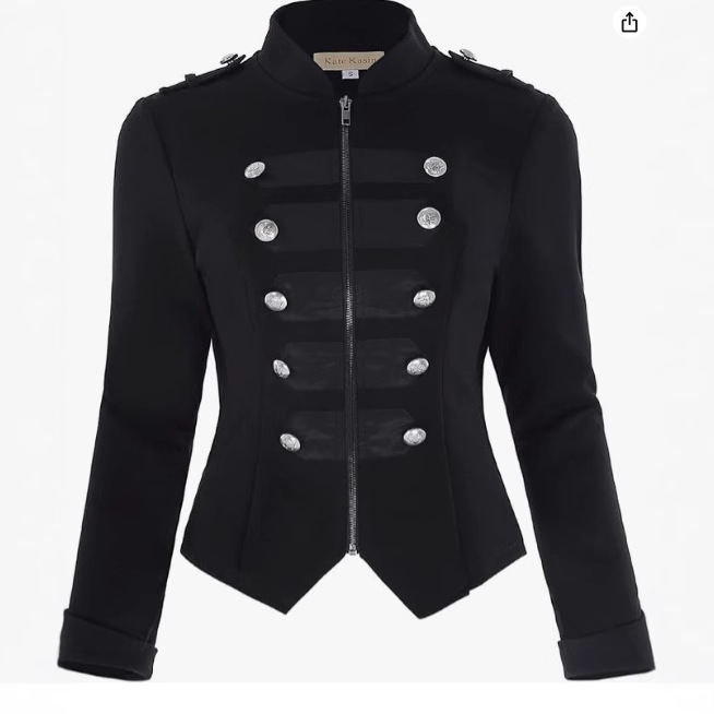 Vintage Fashion Jacket - 女性ゴシックパンクジャケットスリムフィットレトロロックバンドミリタリーコートスチームパンクヴィンテージシンガークラブウェアトップ