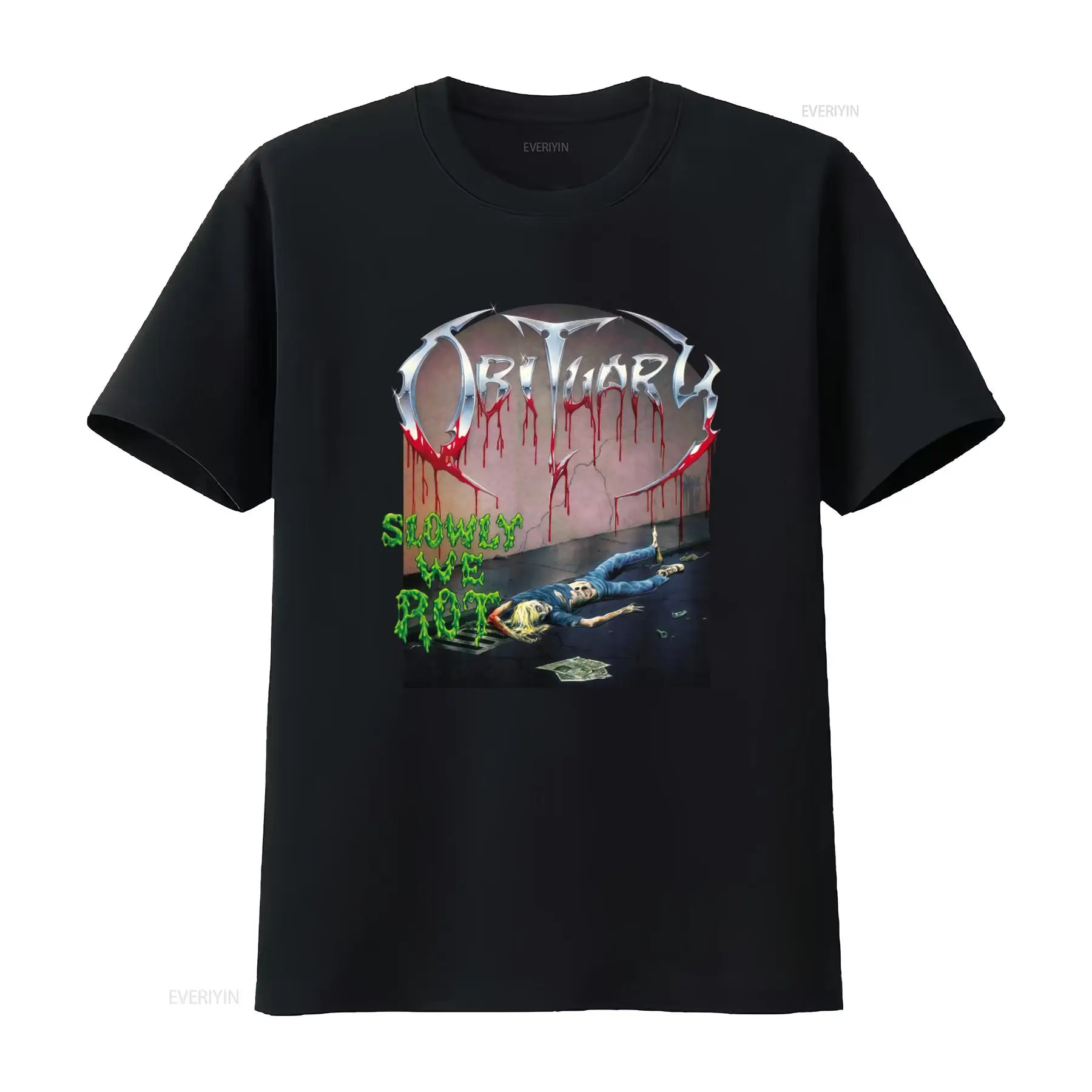 Vintage Fashion Obituaries - OBITUARY Slowly We Rot プリント T