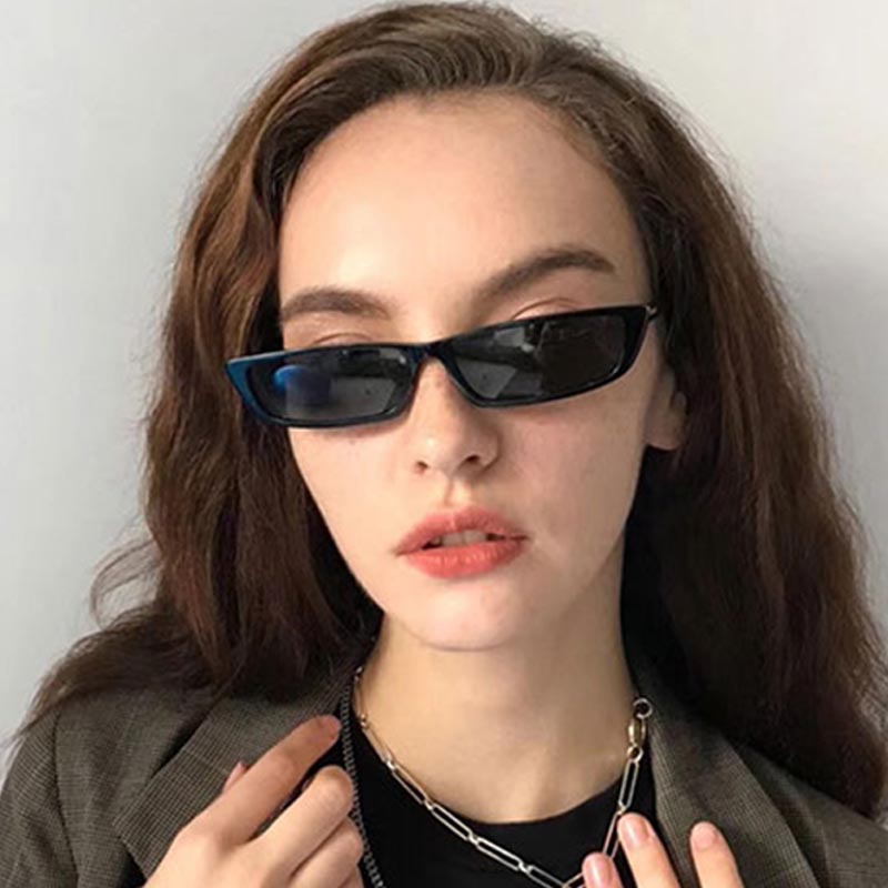Vintage Fashion Trends - 小さな長方形サングラスファッション女性レトロ小さなフレームサングラスヴィンテージスクエアナローサングラストレンドアイウェア UV400