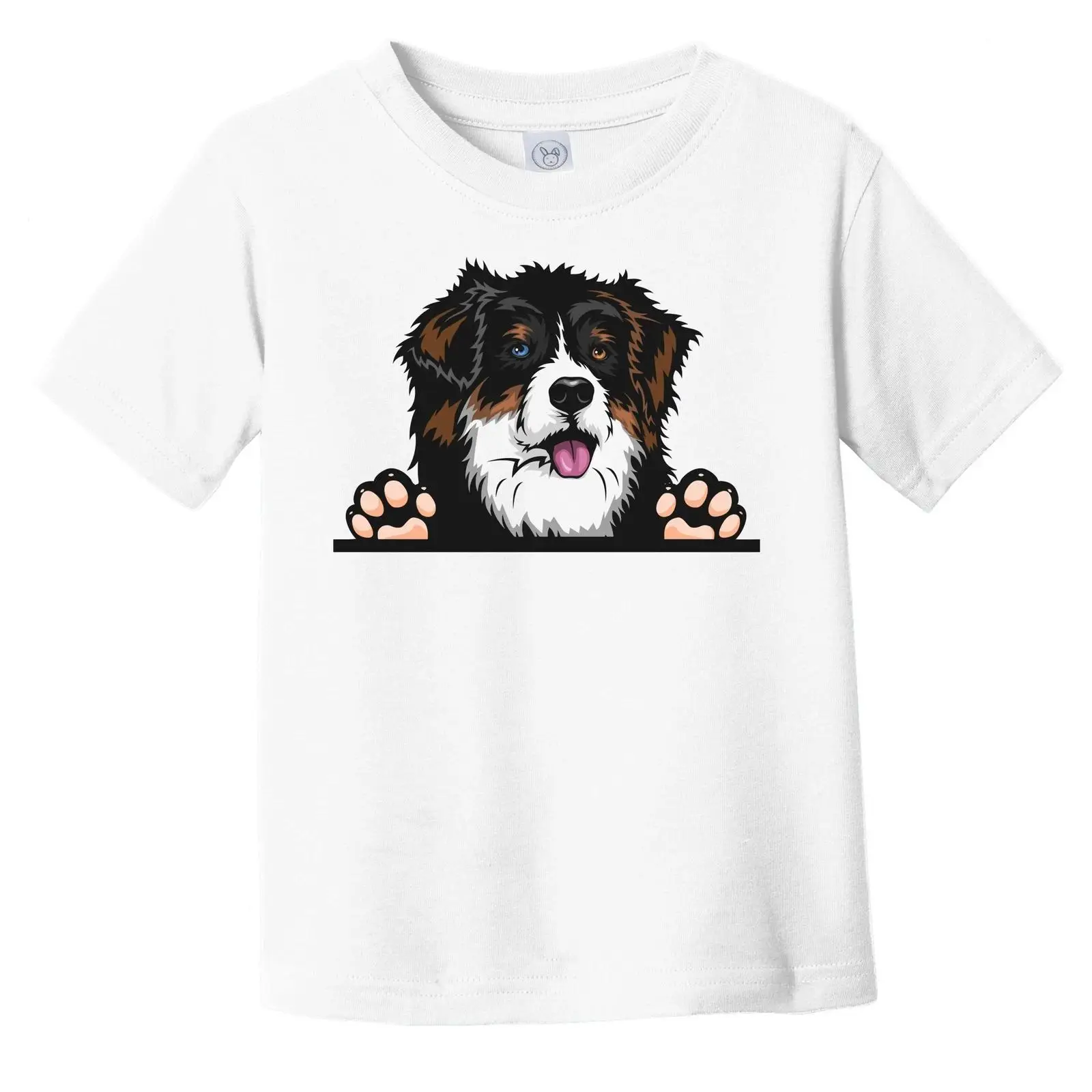 Vintage Fashion Pop Up - オーストラリアン シェパード犬種のポップアップキュートな幼児用 T シャツ ヴィンテージ ウォッシュド