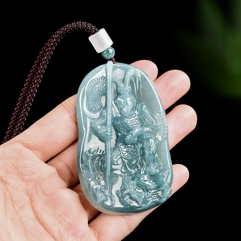 Vintage Fashion Necklace - ビルマ翡翠猿王ペンダントネックレスヴィンテージ高級ギフト女性用ファッションアクセサリービルマ翡翠彫刻お守り