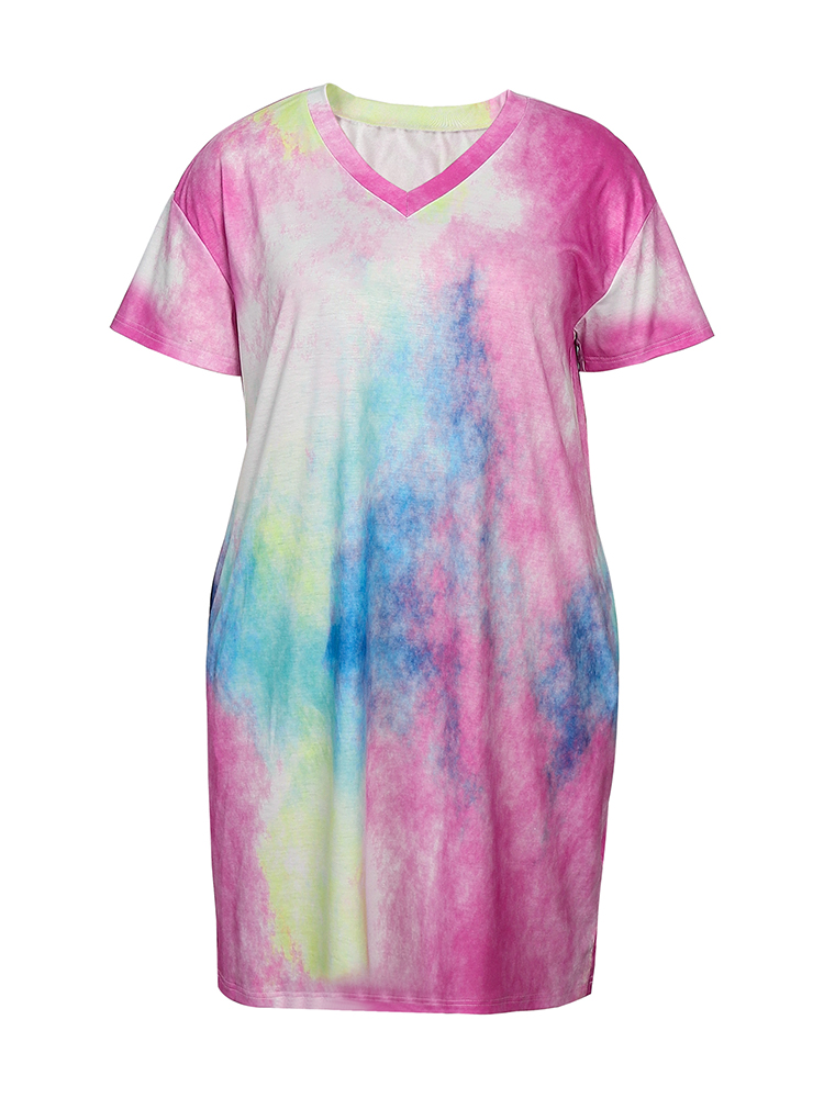 女性のカジュアルなVネックプルオーバートレス、ゆったりとした - Tie Dye Shirt Vintage のレビューと価格