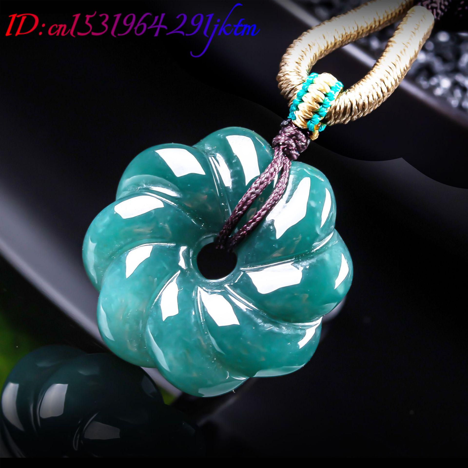 天然ビルマ翡翠の花ペンダントネックレスアクセサリー、宝石のお - Vintage Fashion Necklace のレビューと価格