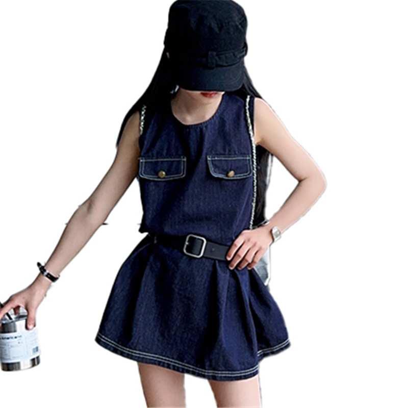 スタイリッシュなキッズファッションデニムボディスーツドレス女 - Vintage Fashion Outfit のレビューと価格