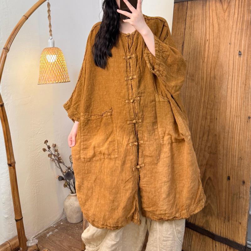 夏の新芸術スタイルの女性バットウィングスリーブルーズロングブ - Tie Dye Shirt Vintage のレビューと価格