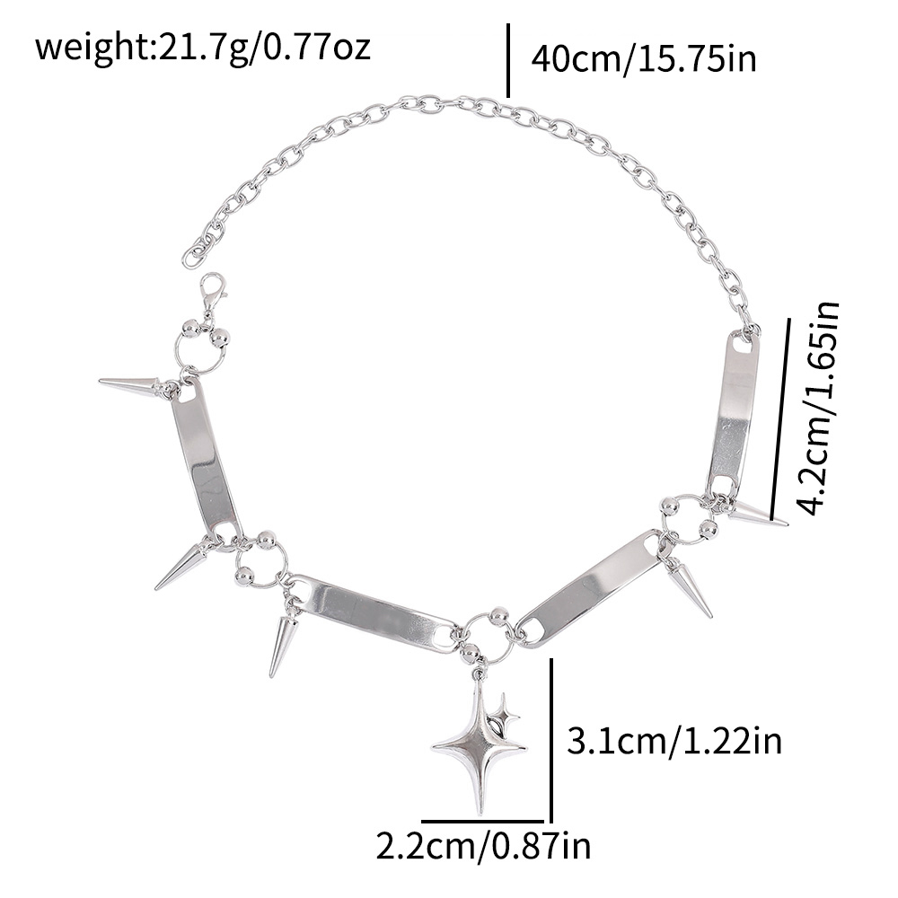 パンクスターリベットチョーカー、ロックジュエリー、Y2kアク - Vintage Fashion Necklace のレビューと価格