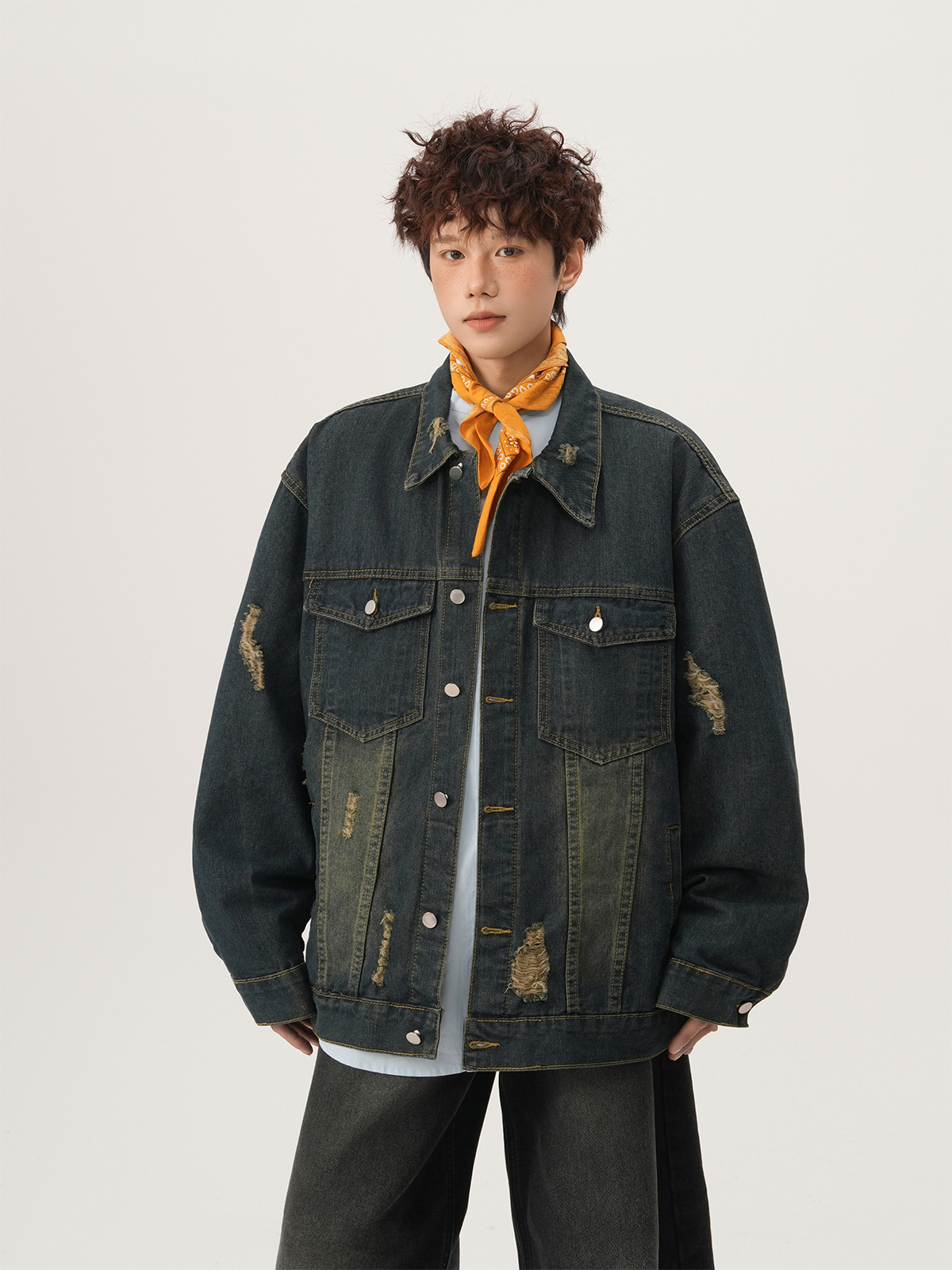 アメリカンハイストリート リップドデニムジャケット 秋のカジ - Vintage Fashion Jacket のレビューと価格