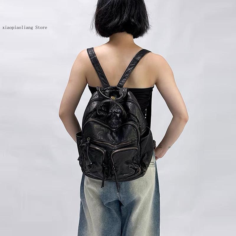 高級ソフトウォッシュPUレザーバックパック、トレンドの女子向 - Vintage Fashion Trends のレビューと価格