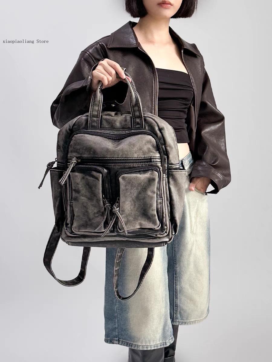 高級ソフトウォッシュPUレザーバックパック、トレンドの女子向 - Vintage Fashion Trends のレビューと価格