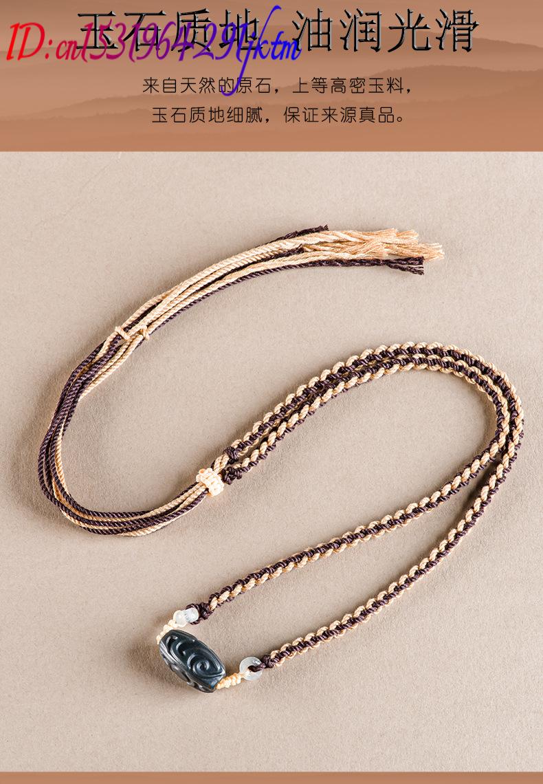 和天翡翠彫刻ビーズペンダントネックレスヴィンテージファッショ - Vintage Fashion Necklace のレビューと価格