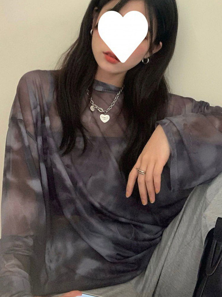 Tシャツ女性タイダイ長袖レディース春ルーズハイストリートスタ - Tie Dye Shirt Vintage のレビューと価格