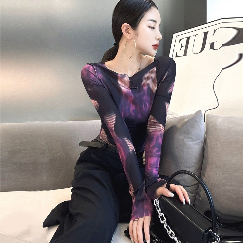 女性用トップス レディースTシャツ スリムTシャツ パープル - Tie Dye Shirt Vintage のレビューと価格