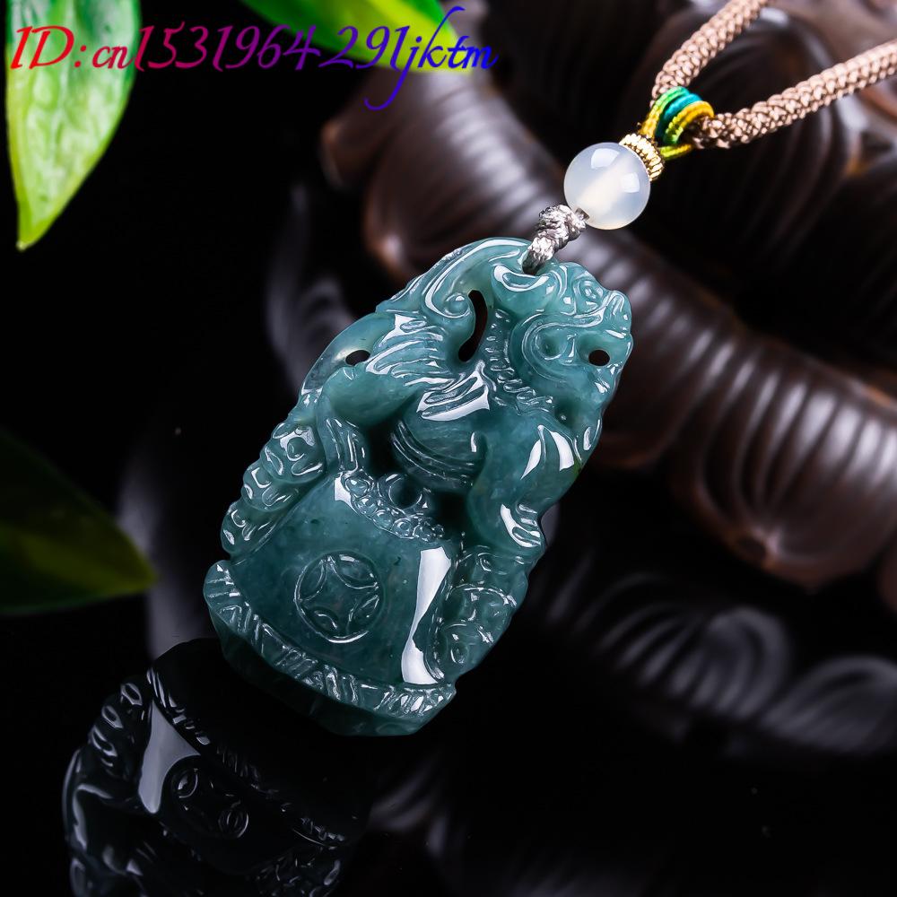ビルマ翡翠貔貅ペンダントデザイナー宝石お守り本物の翡翠アクセ - Vintage Fashion Necklace のレビューと価格