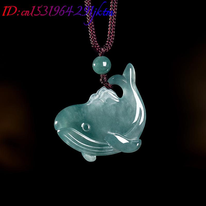 天然ビルマ翡翠クジラペンダントネックレスアクセサリー本物の翡 - Vintage Fashion Necklace のレビューと価格
