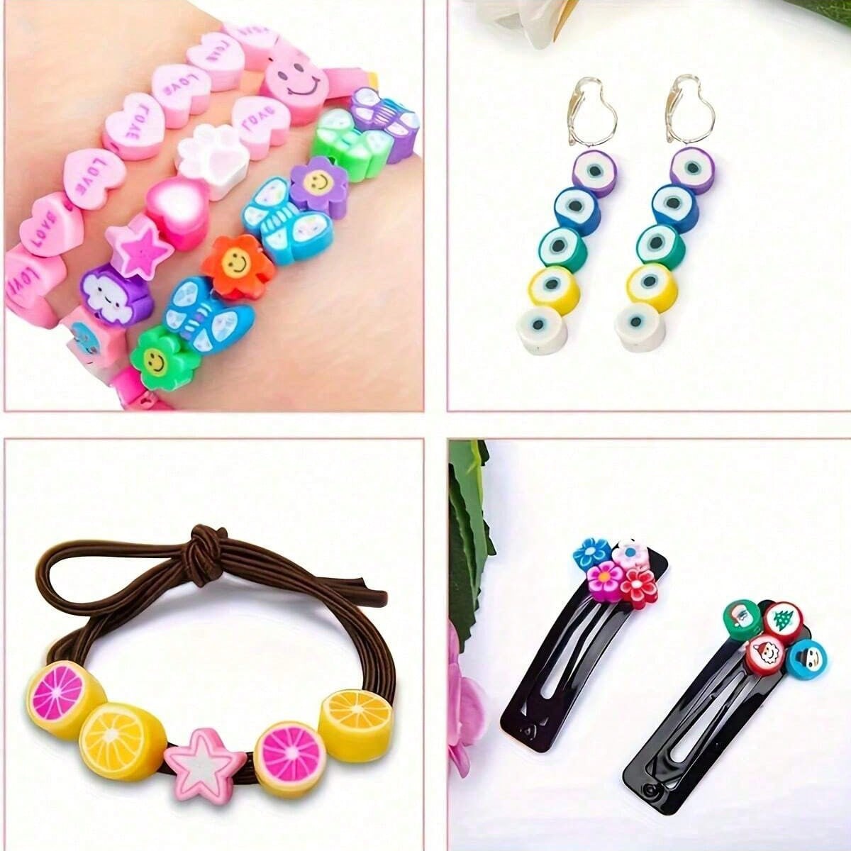 1450/1200/250個入りポリマークレイビーズセット、 - Vintage Fashion Necklace のレビューと価格