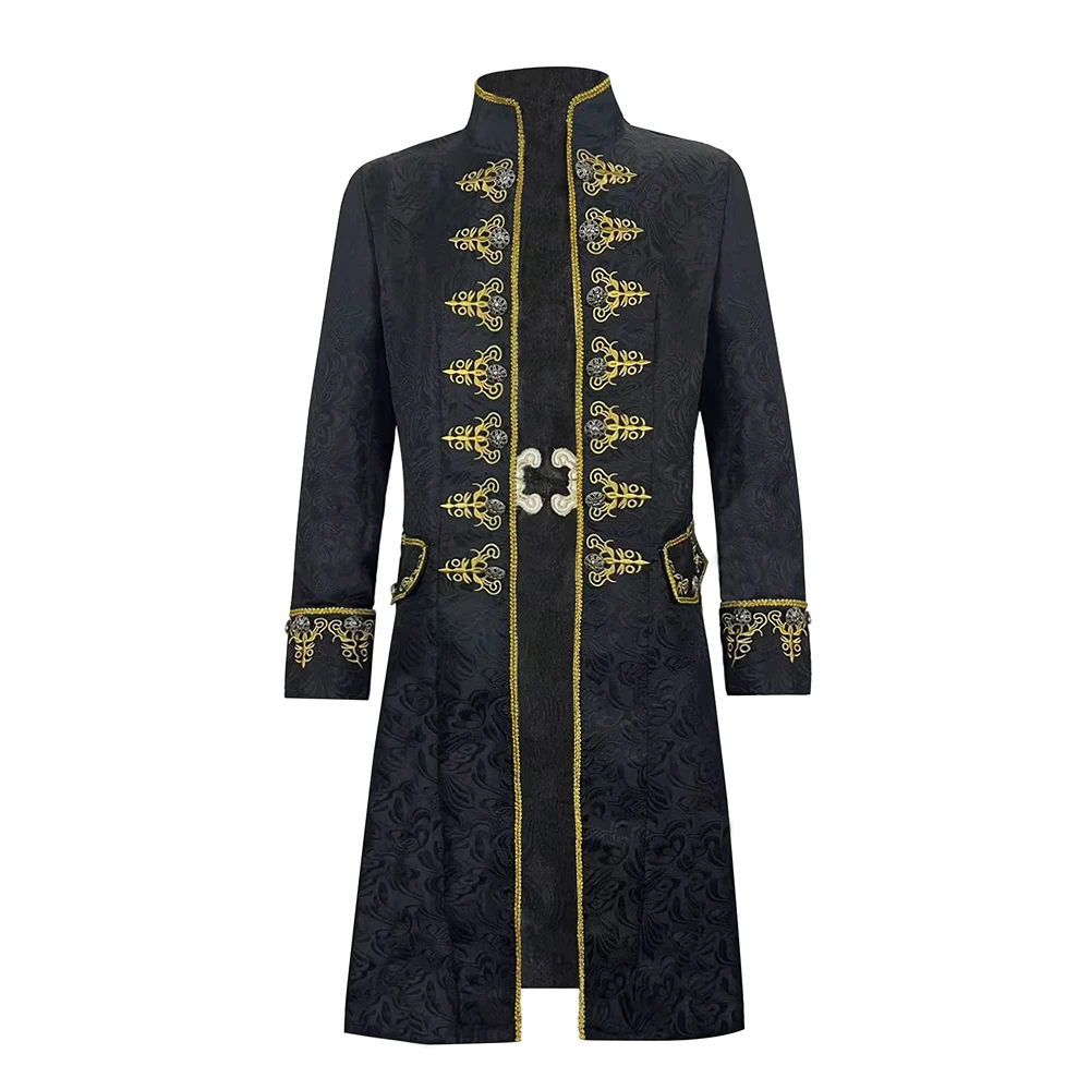 海賊コスプレ衣装メンズヴィンテージ長袖ミッドレングスジャケッ - Vintage Fashion Jacket のレビューと価格