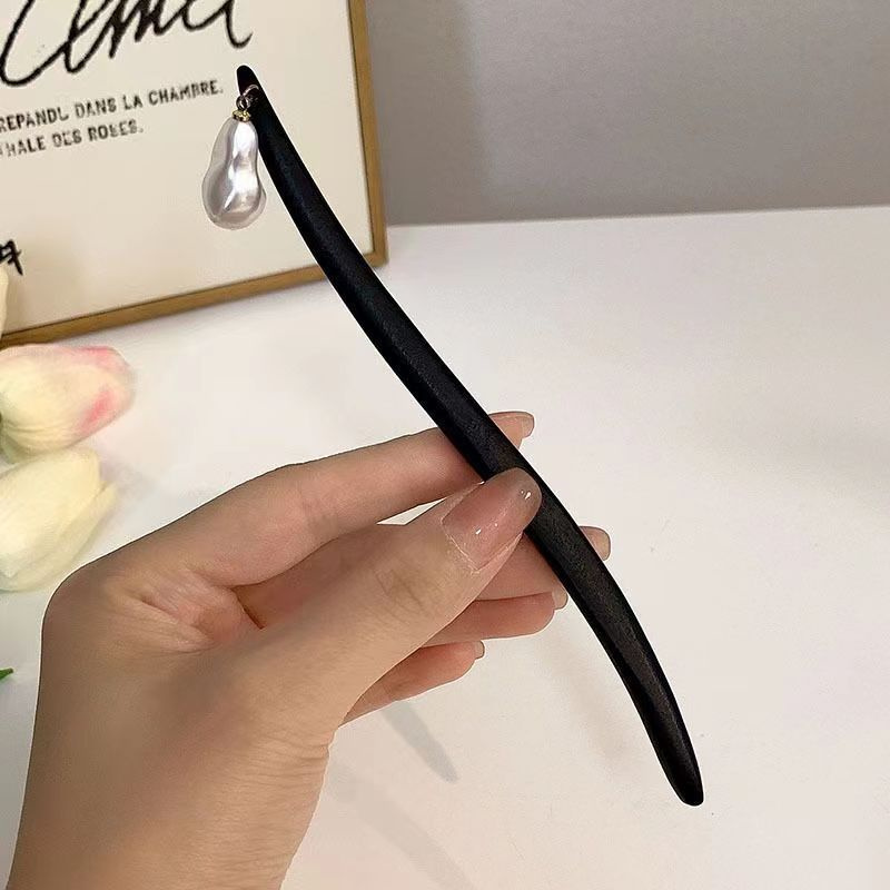 ヴィンテージ中国風の木製花ヘアスティックパールヘアピンジュエ - Vintage Fashion Outfit のレビューと価格