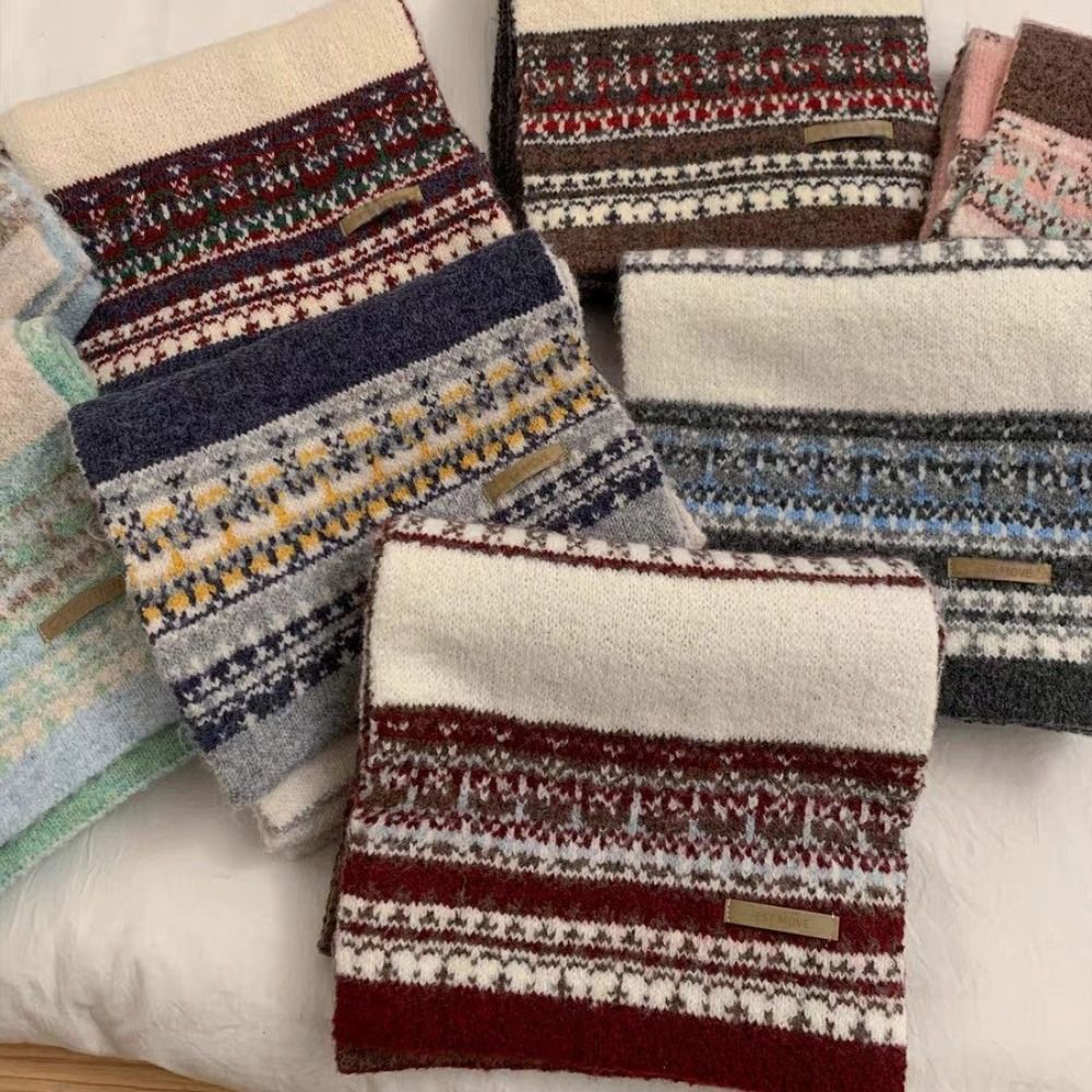 新しいフェアアイル柄パッチワークスカーフ、厚手で保温性のある - Vintage Fashion Faire のレビューと価格