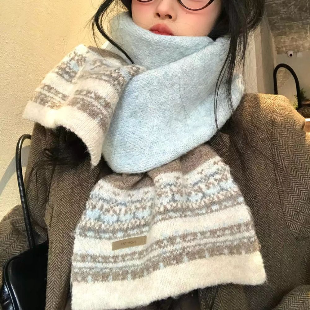 新しいフェアアイル柄パッチワークスカーフ、厚手で保温性のある - Vintage Fashion Faire のレビューと価格