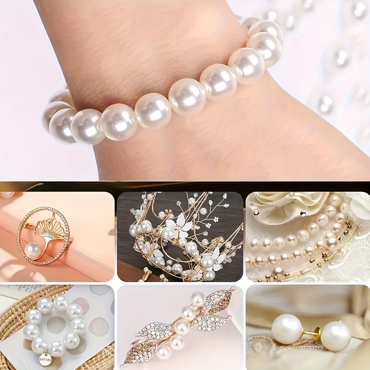 1388個 4/6/8/10mm ブラック、ホワイト、ブルー - Vintage Fashion Necklace のレビューと価格