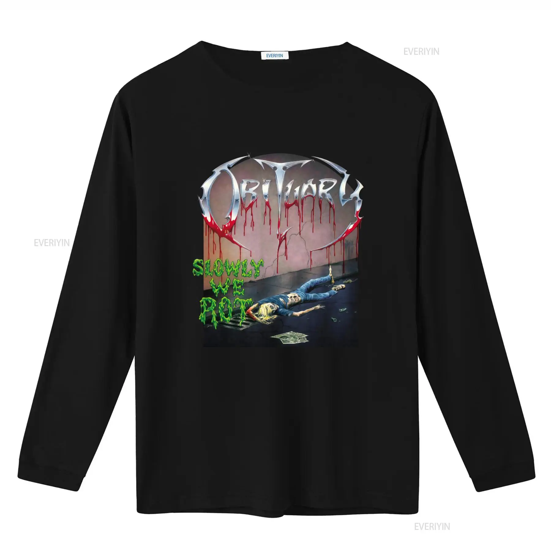 OBITUARY Slowly We Rot プリント T  - Vintage Fashion Obituaries のレビューと価格