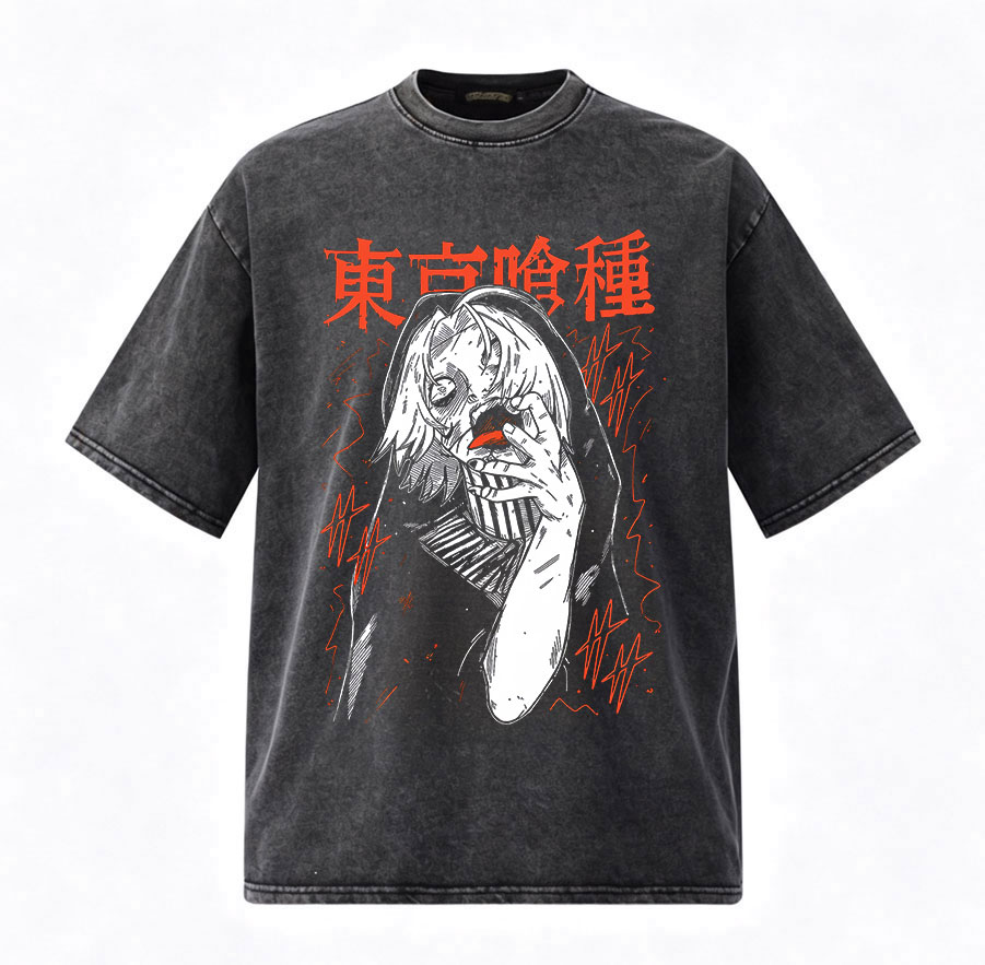 ヴィンテージウォッシュアニメ東京グールカネキケン Tシャツメ - Vintage Fashion In Tokyo のレビューと価格