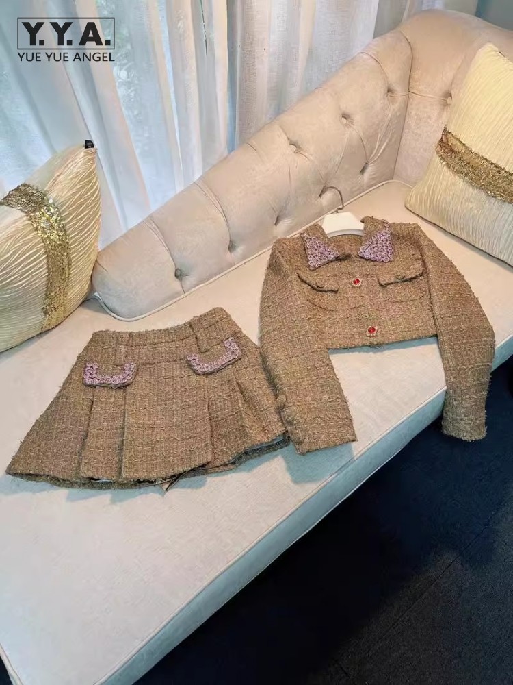 ツーピースセット春秋の女性のファッションダイヤモンドツイード - Vintage Fashion Jacket のレビューと価格