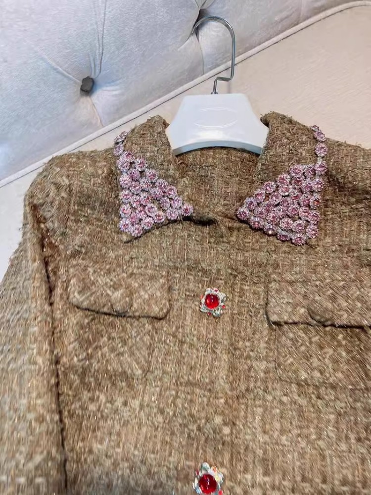 ツーピースセット春秋の女性のファッションダイヤモンドツイード - Vintage Fashion Jacket のレビューと価格