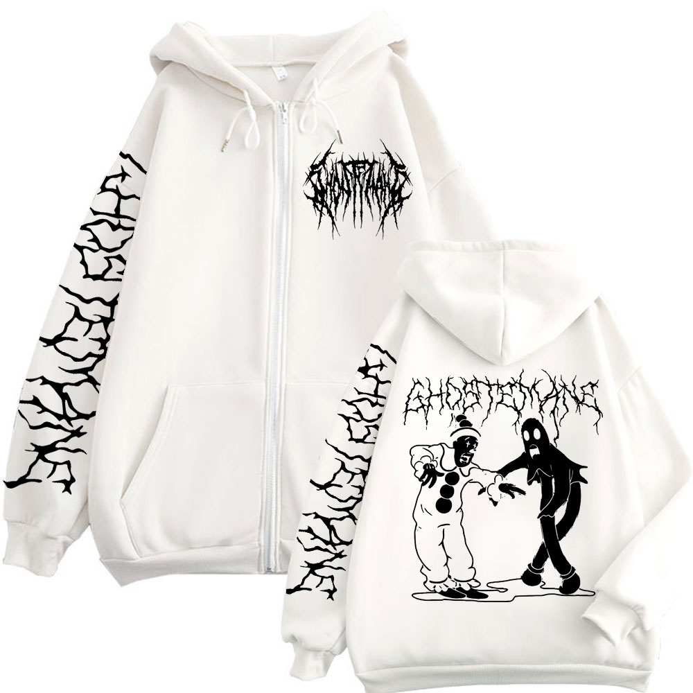 Ghostemane プリントジッパーパーカーメタル​​ロッ - Vintage Fashion Pop Up のレビューと価格