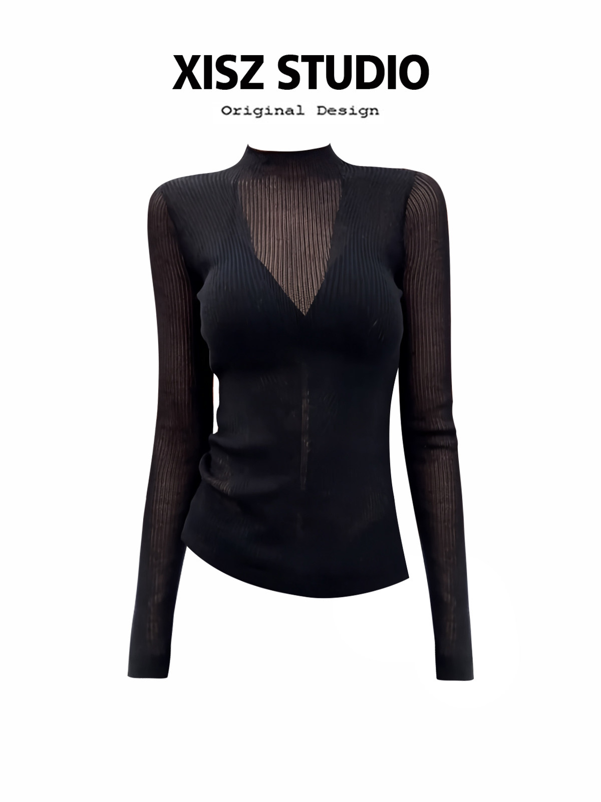 女性黒ゴシック Tシャツ原宿 Y2k Tシャツトップ 90  - Turtleneck Knit 90S のレビューと価格